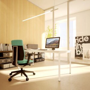 fotel biurowy Profim Xenon i biurko Forma O 180 cm w pięknym biurze