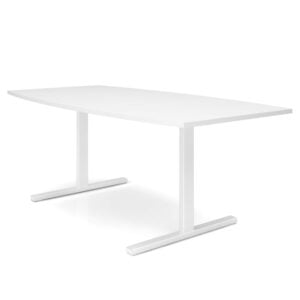 biały stół do biura z metalową nogą
