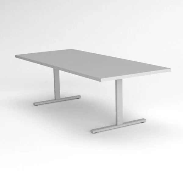 szary stół z metalowymi nogami
